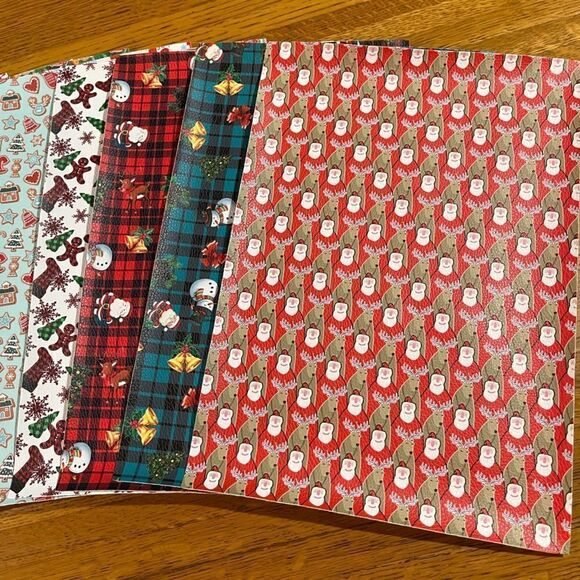 Faux Leather Sheets Christmas Set of 12 Sheets NWT - Picture 3 of 6